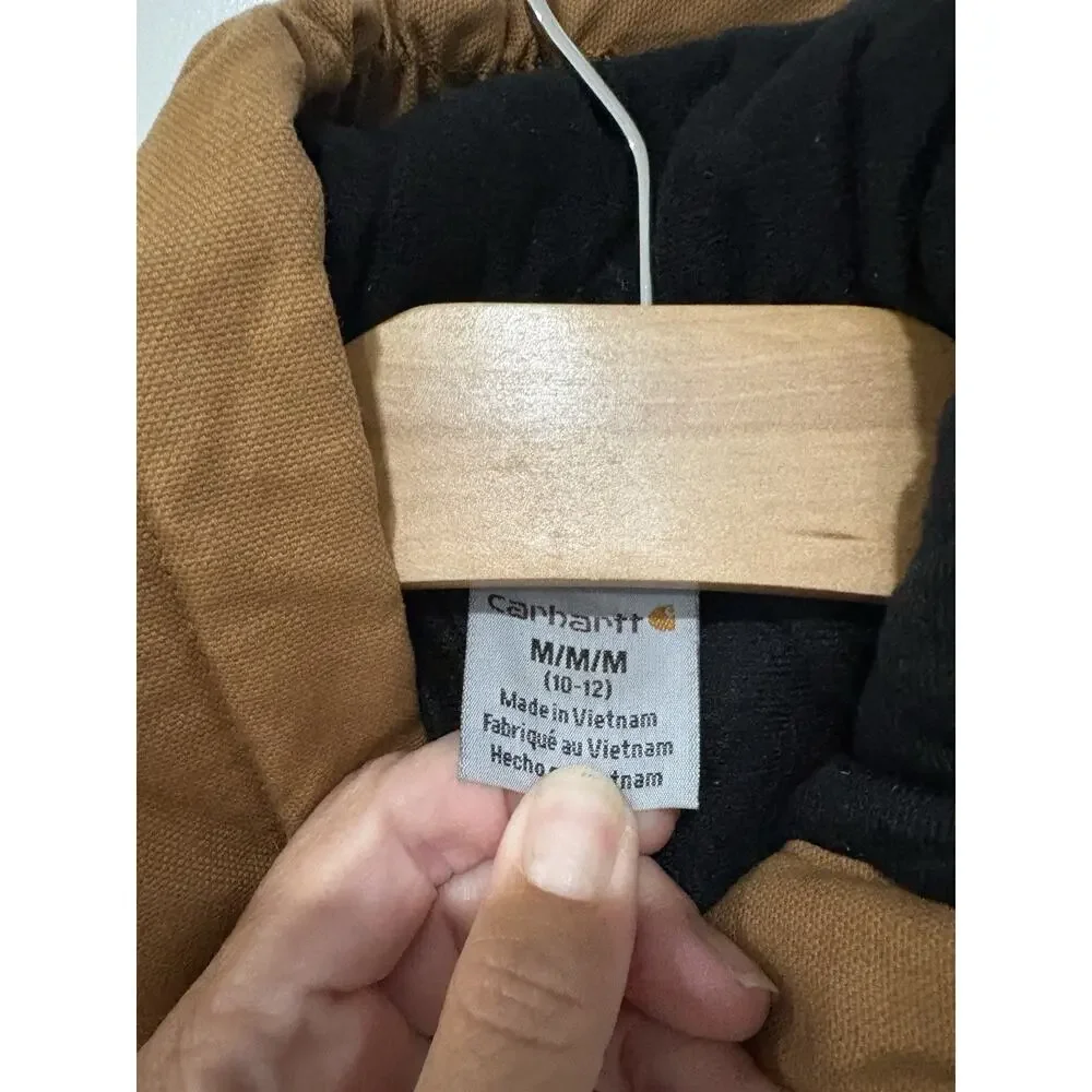 Carhartt | Boy's Coat Jacket Canvas Insulated Lined Brown- Size Medium 10 12